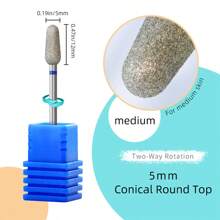 hytoos 1个3/32英寸金刚石钻头美甲钻，专业美甲钻头，适用于丙烯酸凝胶美甲、去除角质层和足部护理 - 彩色 - 查看 15