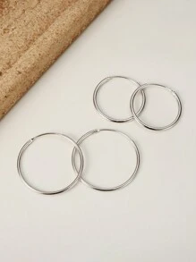 18 Karat vergoldete Creolen, lässig-minimalistischer Kreis-Ohrringe, 925er Sterling Silber, hypoallergen, modische geometrische Feinschmuck-Ohrringe für Frauen, für den täglichen Gebrauch und Partytragen