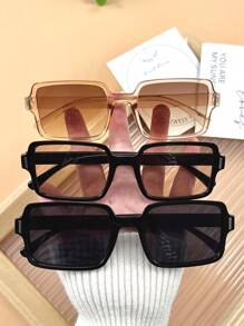 3 件装塑料方形女士波西米亚风时尚眼镜组合，适合节日礼物，热带海滩度假配饰，适合夏季海滩度假、户外、旅行、返校、学院风、校园风 - 彩色 - 查看 2