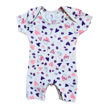 Kit 2 Short Baby Jumpsuits In Plain Printed Suede PROMOTION - Màu vàng - Xem 3