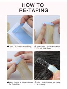 20 件装胶带接发 真人发色 613 自然黑 14-22 英寸 100% 真人发质 隐形胶带接发 - S613 - 查看 11