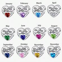 12-Month/Birthstone Series Plated Silver Beads Perfect For Diy Bracelet/Necklace Women's Jewelry Making - Love - View 1