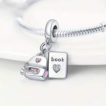 镀银雪花圣诞衣服帽子银锆石系列串珠适合 DIY 女性手链项链吊坠庆祝节日 - 銀色 - 查看 6