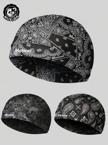 Musion 1pc/3pcs Motorcycle Helmet Inner Cap Absorb Sweat Head Cover Super Cool Sport Beanie High Stretch Outdoor Sports Cap - Multicolor - View 2