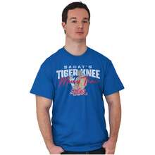 Street Fighter Sagat 90s Video Gamer Graphic T Shirt - Royal - View 1
