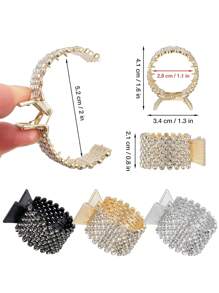 3 Stück Mehrfarbige Strass Metall Haarspangen für Damen, elegante und einfache koreanische Stil Haraccessoires, perfekt für täglichen Gebrauch, Party Haarspangen, Haarklammern, Haarklemmen, Haarclips