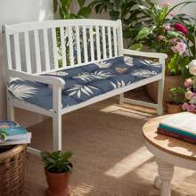 Outdoor Bench Cushion 51"X20" Waterproof Patio Chair Pad Swing Seat Replacement Cushion For Garden Patio Furniture Lounger Bench - 灰色的葉子 - 查看 1