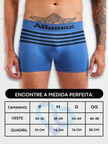 Luega Kit Com 03 Cuecas Boxer Masculina Sem Costura Altomax Premium Confortáveis Cores Variadas - Multicolorido - Visão 11
