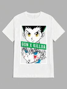 Gon X Killua Unisex T-Shirt 100% Cotton Streetwear New Release Shipping Various Colors!! - trắng - Xem 2