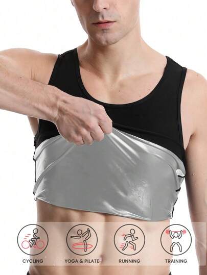 Ropa deportiva exterior de gimnasia para hombres, conjunto de sudadera para hacer ejercicio, vestido de sudoración para sauna, prenda moldeadora reductora (PU), accesorios de gimnasio