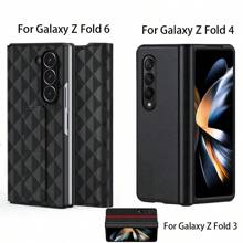 Funda compatible con Samsung Galaxy Z Fold 6/4/3 con soporte: [compatible con carga inalámbrica] Funda de teléfono ligera y delgada para Z Fold 6/Z Fold 4/Z Fold 3 - Funda protectora mate de alta moda, ajuste ceñido a prueba de choques para hombres, mujeres y niñas (negro) - Negro - Ver 1