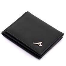 Men's Wallet With Black Card Holder, Driver's License Holder, Zippered Coin Pocket. PVC Leather - 黑色 - 查看 1