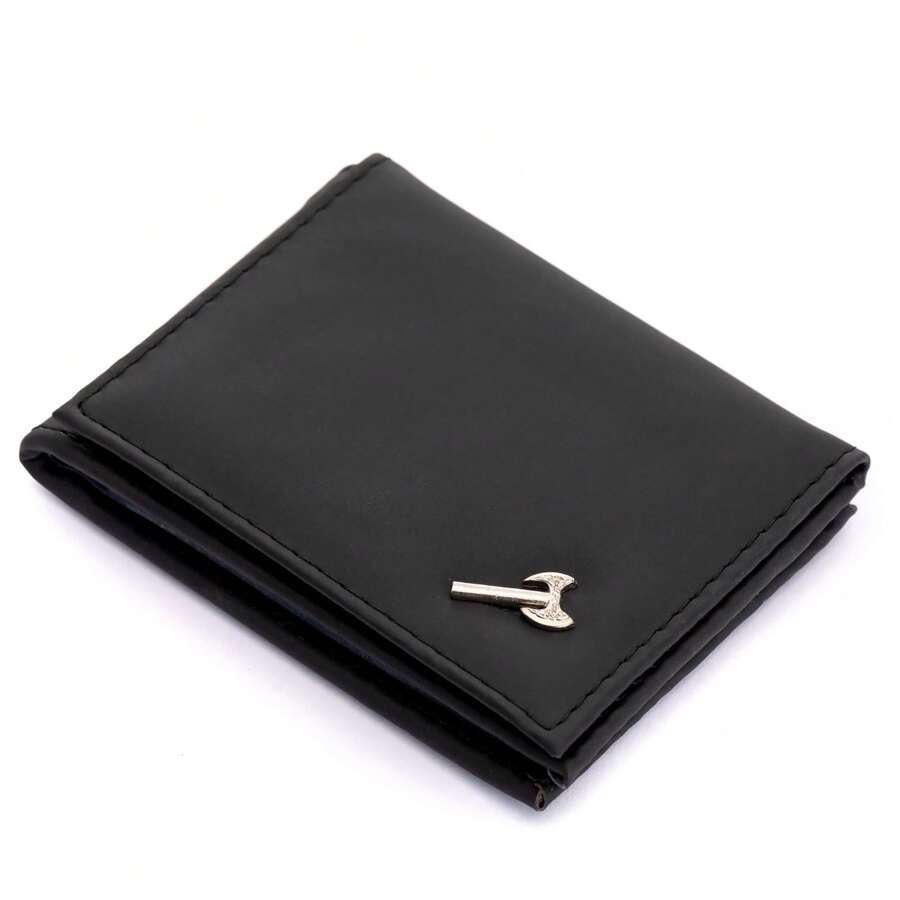 Men's Wallet With Black Card Holder, Driver's License Holder, Zippered Coin Pocket. PVC Leather - 黑色 - 查看 1