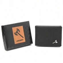 Men's Wallet With Black Card Holder, Driver's License Holder, Zippered Coin Pocket. PVC Leather - 黑色 - 查看 2