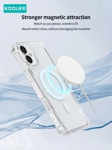 Apple Koolife 1pc Angel Eye Large Hole Transparent Anti-Drop Magnetic Protective Phone Case, Four Corner Anti-Drop Compatible With IPhone 16/16pro/16plus/16promax/11/12/12pro/12promax/13/13pro/13promax/14/14plus/14pro/14promax/15/15pro/15plus/15promax