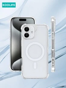 Apple Koolife 1pc Angel Eye Large Hole Transparent Anti-Drop Magnetic Protective Phone Case, Four Corner Anti-Drop Compatible With IPhone 16/16pro/16plus/16promax/11/12/12pro/12promax/13/13pro/13promax/14/14plus/14pro/14promax/15/15pro/15plus/15promax