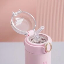 1 pièce Gobelet isotherme de 420 ml/14,2 oz avec paille, tasse de voiture pois, bouteille en acier inoxydable à double paroi, couvercle anti-fuite, portable pour boissons chaudes et froides en extérieur, retour à l'école - Multicolore - View 7