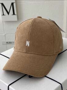 1 chiếc mũ bóng chày. Thêu. Vải nhung kẻ. Thường ngày. Mũ bóng chày - A - Xem 10