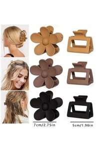 3 Stück Haarklammern mit doppelter Zahnreihe für dünnes Haar, 4,1 cm (ca. 1,6 Zoll) mittlere Größe, matte rutschfeste Kurzhaar-Accessoires für Frauen und Mädchen, Lässig Hair Jaw Clip, Haarklammern, Haarklemmen, Haarfänger-Clip, Schulsachen, College