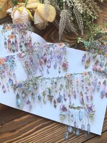 10 件/包复古防水大号 PVC 贴纸主题 - 贝壳、浪漫心形、水晶装饰、工艺剪贴簿贴纸包 - 彩色 - 查看 12