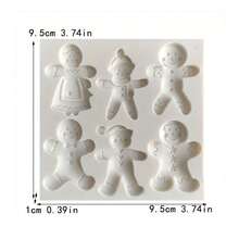 1pc Christmas Gingerbread Man Silicone Mold, Candle Mold, Soap Mold, Resin Molds, DIY Soft Pottery Clay Drop Glue Decorative Mold, Hand Decorative Art Tools