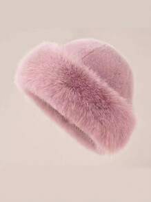 Warmer Fleece Ohrenschutz Fischerhut, Winter Winddichter Angelcap, modischer dicker einfarbiger lässiger eleganter bohemian Vintage Street-Style PET (Polyester) flauschiger Rand Warmer Winddichter Hut, Herbst Winter Halloween Halloween Deko