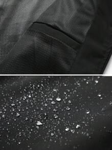 Boyfriend Style Men's Windproof Waterproof Hooded Jacket, Multi-Pocket Activewear, Suitable For Outdoor Sports, Casual, Spring/Autumn/Winter - Black - View 6