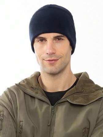 1pc Autumn And Winter Men's And Women's Outdoor Fleece Hats, Cold And Windproof Sports, Warm Cycling, Mountaineering, Skiing, Running Hats