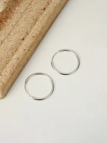 18 Karat vergoldete Creolen, lässig-minimalistischer Kreis-Ohrringe, 925er Sterling Silber, hypoallergen, modische geometrische Feinschmuck-Ohrringe für Frauen, für den täglichen Gebrauch und Partytragen