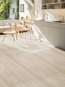1 Piece Retro & Thickened & Matte Surface Effect Beige Wood Grain Texture Anti-Slip Waterproof Abrasion Resistant Floor Tile Sticker For Home Decoration, Stickers, Wall Decal, Vinly Decal For Home Decorations, Spring Decoration Items Refesh Your Home, Rama Decoration Stickers Gifts Birthday Graduation