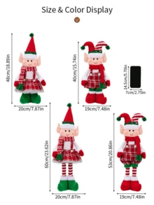 1 pieza Decoración telescópica de hada de Acción de Gracias, decoraciones navideñas creativas, decoración de adorno, decoración telescópica de doble cuerno rojo y verde, de pie en la ventana, escenario de escritorio de restaurante, mejor regalo para decoración del hogar de ambiente festivo - Multicolor - Ver 8
