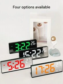 1 pieza Reloj despertador digital con control de voz, temperatura, doble alarma, modo nocturno y repetición - 5 niveles de brillo - 12/24h - función anti-perturbación - sin batería incluida, decoración del hogar, regalos de decoración de habitación, reloj digital para cumpleaños, graduación, decoración de dormitorio, decoración de dormitorio, de vuelta a la escuela, decoración escolar, sorpresa escolar, útiles escolares