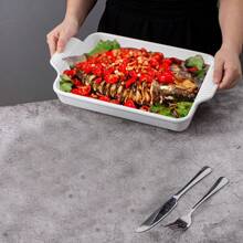 1pc White Ceramic Baking Dish With Handles, Large Lasagna Pan Deep For Oven, Oven Safe And Durable Bakeware For Lasagna, Wedding Gift