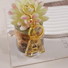 1pc DIY Epoxy Resin Mirror Surface 26 Letters & Numbers Asymmetrical Hole Keychain Pendant Silicone Mold - Transparent White - View 9