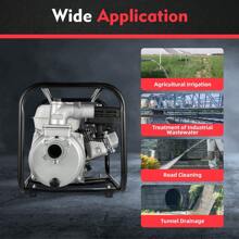 ZhdnBhnos LINSIE 6.5HP 2 Inch Gas Powered Irrigation Water Pump,Portable Water Transfer High Pressure Lightweight Petrol Pump For Agricultural Irrigation,Landscaping Or Gardening 2" Inch 6.5HP Gas Water Semi Trash Pump Gas-Power Water Irrigation Transfer Pump The Best Gift/Present For Family&Friends Happy Christmas - Silver and Black - View 4