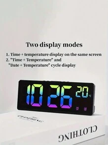 1 pieza Reloj despertador digital con control de voz, temperatura, doble alarma, modo nocturno y repetición - 5 niveles de brillo - 12/24h - función anti-perturbación - sin batería incluida, decoración del hogar, regalos de decoración de habitación, reloj digital para cumpleaños, graduación, decoración de dormitorio, decoración de dormitorio, de vuelta a la escuela, decoración escolar, sorpresa escolar, útiles escolares