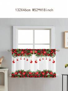 1 件圣诞装饰薄纱窗帘，配有红色气球、星星、松果，适合客厅、卧室、厨房节日装饰 - 彩色 - 查看 6