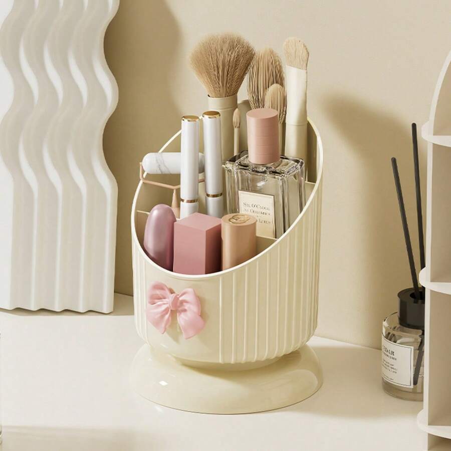 Makeup Brush And Pen Holder/Makeup Brush Organizer With Bow 024-021 - 米色 - 查看 1