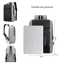Mochila Para Laptop De 15.6 Pulgadas, Mochila De Viaje Para Laptop, Con Puerto Carga Usb, Ideal Para Negocios, Mejor Moc - Negro - Ver 9