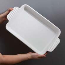 1pc White Ceramic Baking Dish With Handles, Large Lasagna Pan Deep For Oven, Oven Safe And Durable Bakeware For Lasagna, Wedding Gift