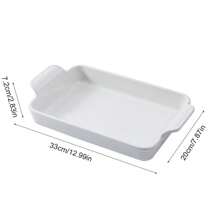 1pc White Ceramic Baking Dish With Handles, Large Lasagna Pan Deep For Oven, Oven Safe And Durable Bakeware For Lasagna, Wedding Gift