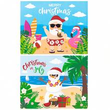 Bộ 2 miếng dán hình chữ nhật Giáng sinh vui vẻ Magnic, hình hoạt hình dễ thương Ông già Noel, tủ lạnh kỳ nghỉ bên bờ biển, miếng dán PVC Magnic trang trí cho sinh nhật, kỷ niệm, Giáng sinh Eva, phòng khách, phòng ngủ, phòng tắm, nhà bếp, cửa ra vào, phông nền - Nhiều màu - Xem 1