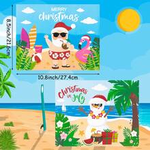 Bộ 2 miếng dán hình chữ nhật Giáng sinh vui vẻ Magnic, hình hoạt hình dễ thương Ông già Noel, tủ lạnh kỳ nghỉ bên bờ biển, miếng dán PVC Magnic trang trí cho sinh nhật, kỷ niệm, Giáng sinh Eva, phòng khách, phòng ngủ, phòng tắm, nhà bếp, cửa ra vào, phông nền - Nhiều màu - Xem 2