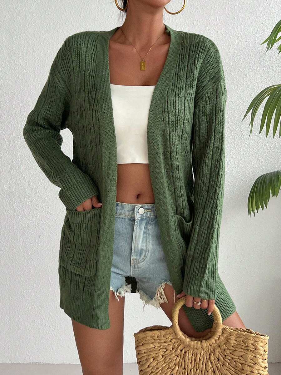 New Fashion Elegant Casual Ladies Knitted Cardigan - Green - View 1