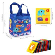 Infant Soft Cloth Book With 26 Alphabet Cards, Colorful & Learning Toy Suitable For Children As Christmas GiftSchool, Student,Stationery,School Supplies,Children Learning Toys,Body Parts Learning,Learning Toys For Kids