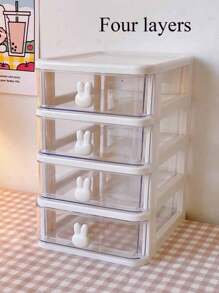 1pc Multilayer Desk Storage Box, Jewelry Box, Multifunctional Storage Box, Drawer Style Transparent Storage Box, Stackable Storage Box, Multifunctional Makeup Storage Box, Jewelry Storage Box, Multifunctional Storage Bin, Desk Organizer Storage Box, Large Capacity Transparent Storage Box, Office Supplies Storage Box, Suitable For Bathroom, Vanity, Office Desk, Bedroom, For Nail Polish, Hair Ties, Hair Clips, Lipstick, Eyeshadow Palette, Small Toys, Small Paintbrushes, Jewelry, Accessories - Multicolor - View 16