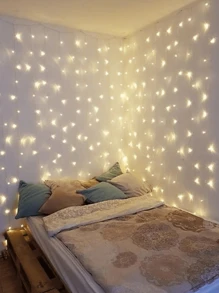2 pièces 100/200/300 Guirlandes Lumineuses de Rideau avec 8 Modes, Alimentées par USB avec Télécommande, Guirlandes Lumineuses Féeriques Idéales pour Mariage, Noël et Décoration de Fête à la Maison