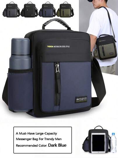 男士拉链手提包，新款时尚斜挎包，可肩背、斜挎或手提，可调节肩带，实用手柄，适合旅行、度假、收纳、携带、运动、单肩包、腰包、骑行包、沙滩包、健身包等多种场合，是送给男士的理想礼物，也适合徒步旅行、学生和户外活动。