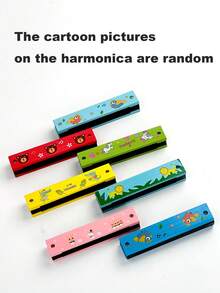 1 件随机卡通乐器氛围制造器，可爱的 16 孔口琴