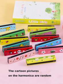 1 件随机卡通乐器氛围制造器，可爱的 16 孔口琴